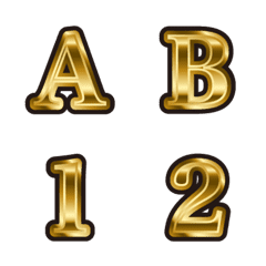 アルファベット-2、明朝、1金色、絵文字