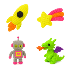 Neon-colored fantasy emoji