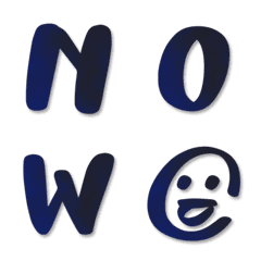 手書き風 筆文字 絵文字〔濃紺〕