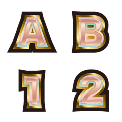 Alphabet-2, 8 pink gold, emoji