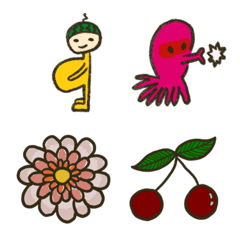 Emoji flowers and foods