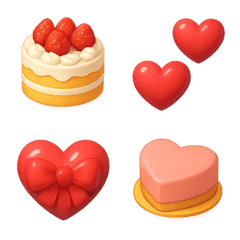 ぷっくり♥ハートやケーキ