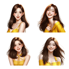 Yellow charming girl emoji