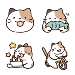Fat calico cat emoji