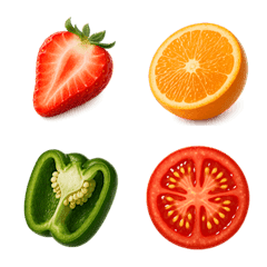 超リアル断面☆果物と野菜の絵文字
