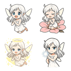 可愛い白い表情豊かな妖精ちゃん