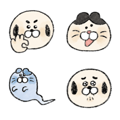 まゆ毛犬とミケねこのゆかいな絵文字3