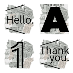 Newspaper, alphabet, and numbers Emoji