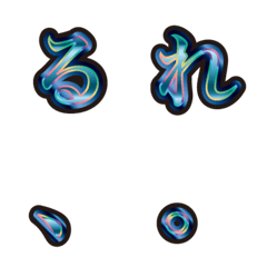 14 blue, 2hiragana, 2 emoji