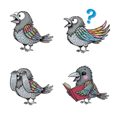 カラフルなカラスの絵文字