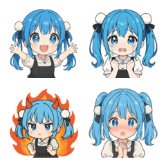 Aoi Rambut Biru: Emoji Emosi