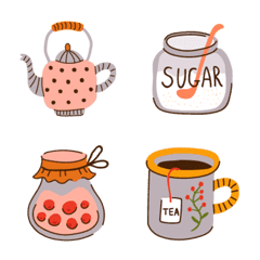 cute Leisurely afternoon tea emoji3