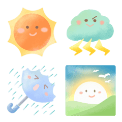 動くパステル可愛い♡にこにこ天気の絵文字