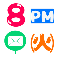 Colorful fancy emoji of number
