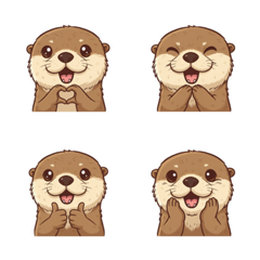 Cute Hand-drawn Sea Otter Emoji – LINE Emoji | LINE STORE