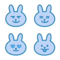 かわいい面白いウサギ（青）