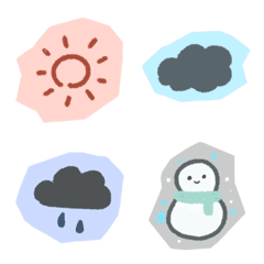 クレヨンで描いたお天気の絵文字
