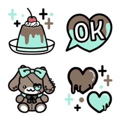 Cute! Mint Chocolate Emojis