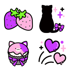 Cute Black,Pink Purple Style Emoji Vol.3
