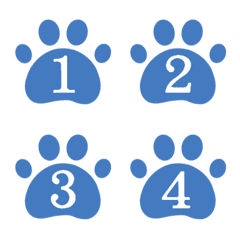 軟Q貓咪肉球數字符號1-40-藍色2
