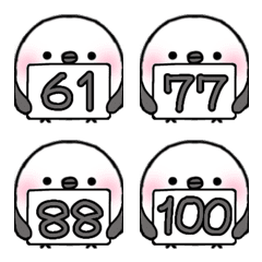 シマエナガ絵文字♡数字だけ♡61〜100