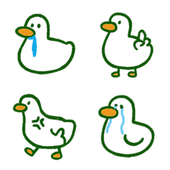 可愛鴨子的每日情緒-綠色