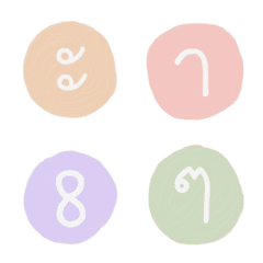 Thai vowels and numbers : pastal tones