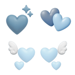 ぷくっとくすみブルーのハート絵文字