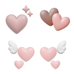 ぷくっとくすみピンクのハート絵文字