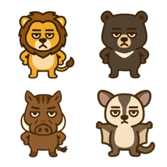 立ってるかわいい動物のアニマル絵文字