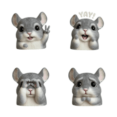 The Dramatic & Cute Chinchilla Emoji
