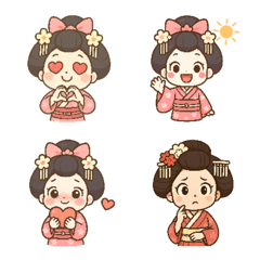 伝統的な着物の女の子