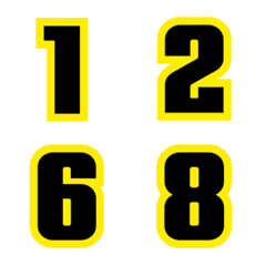 Emoji numbers Yellow-Black 3