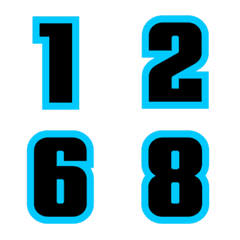 อิโมจิ ตัวเลข ฟ้า-ดำ 3