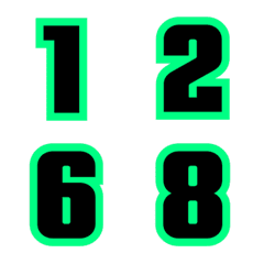 อิโมจิ ตัวเลข เขียว-ดำ 2