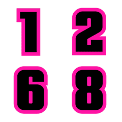 อิโมจิ ตัวเลข ดำ-ชมพู 2