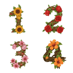 อิโมจิตัวเลข ดอกไม้เลื้อย v.25