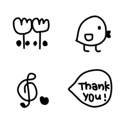 便利なモノクロカラー◉絵文字