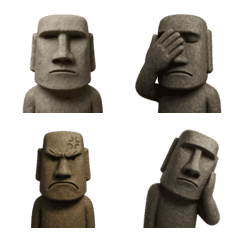 Funny & Cute Moai Emojis