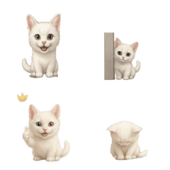 อิโมจิลูกแมวนําโชคสีขาว