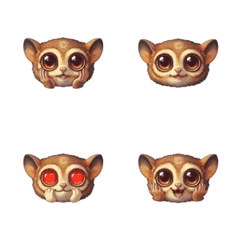 Cute Tarsier's Attentive Emoji