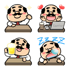 動く♡可愛いおぢさんのデスクワーク絵文字