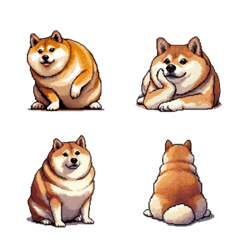 控え目表現な太っちょ柴犬 絵文字