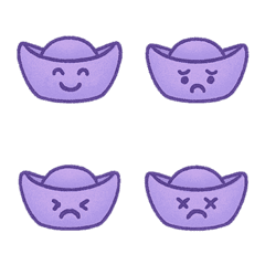 可愛金元寶的每日情緒-紫色