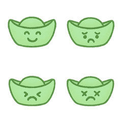 可愛金元寶的每日情緒-綠色