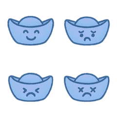 可愛金元寶的每日情緒-藍色