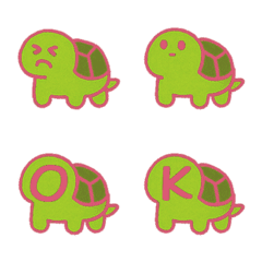 可愛烏龜表情+26英文字母(粉紅色)