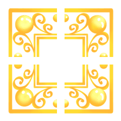 フレーム絵文字 vol.105 ゴールド