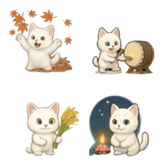 อิโมจิปฏิกิริยาลูกแมวสีขาว 2