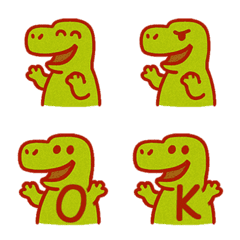 可愛暴龍表情+26英文字母(紅色)